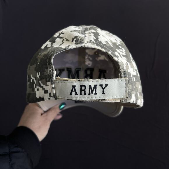 US Army Strapback Hat Digi Camo Adjustable Brown Military Star Logo Cotton - Picture 7 of 12